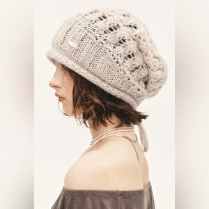 Threetimes Mellow Beanie knit hat wool beige tan